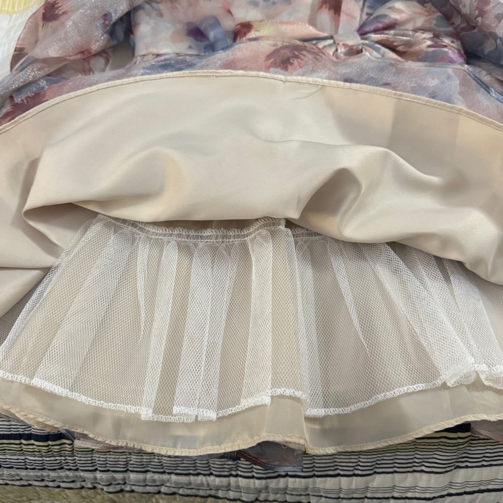 NWT Rare Editions Baby Girl Floral Dress Bubble Sleeve Puffy Skirt & Bow - Picture 11 of 14